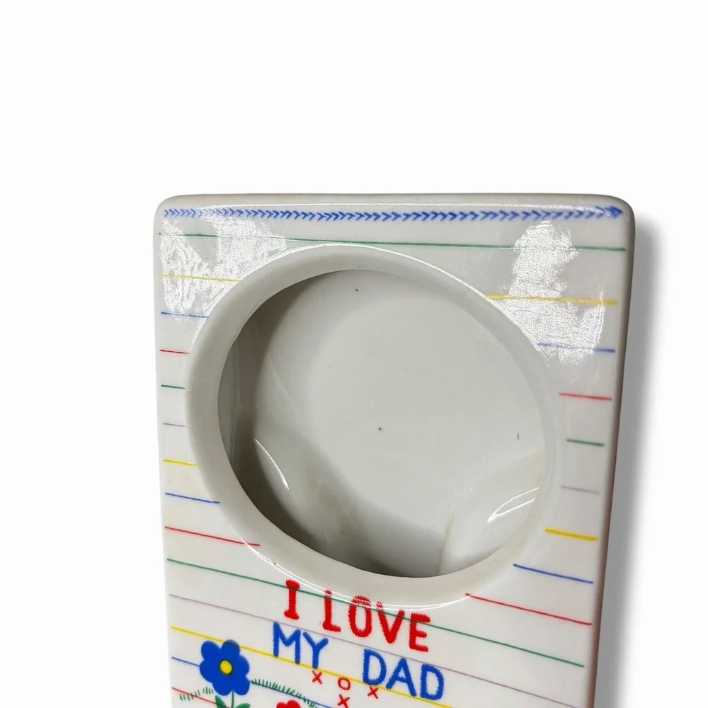 I Love My Daddy Ceramic Picture Frame 1990s Crayon Writing 5x4 inch